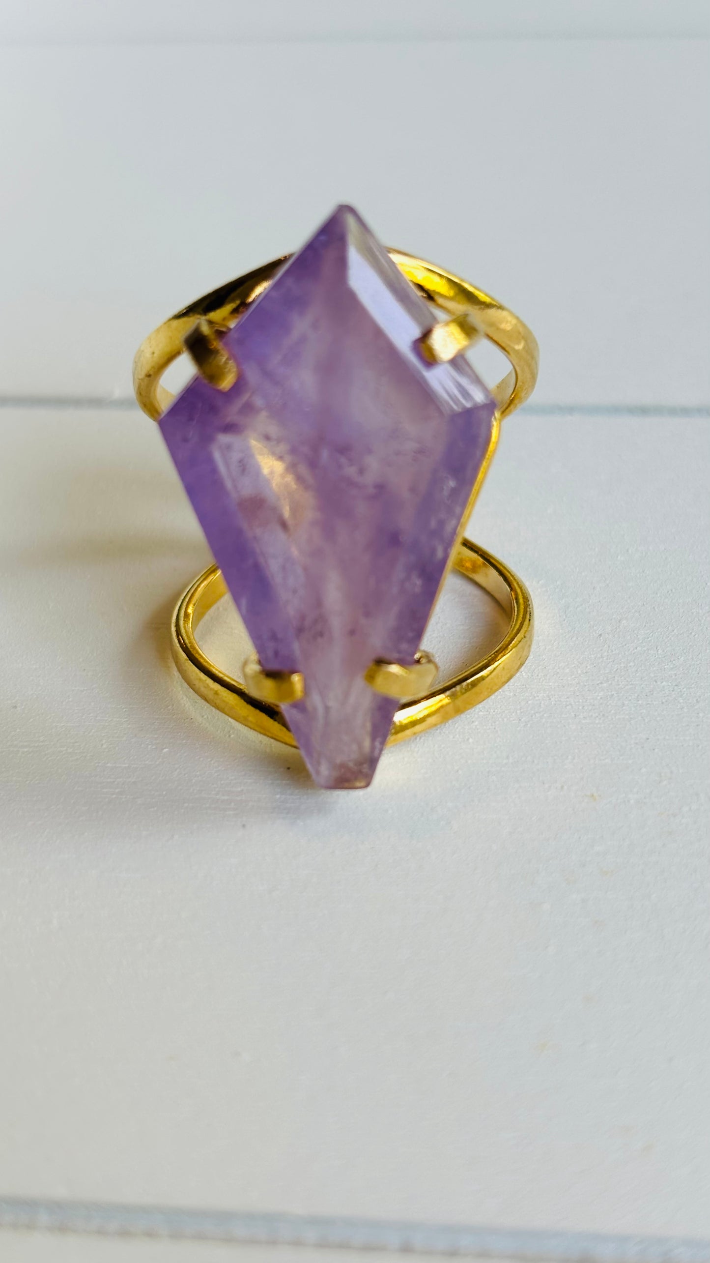 Amethyst Brass Rings