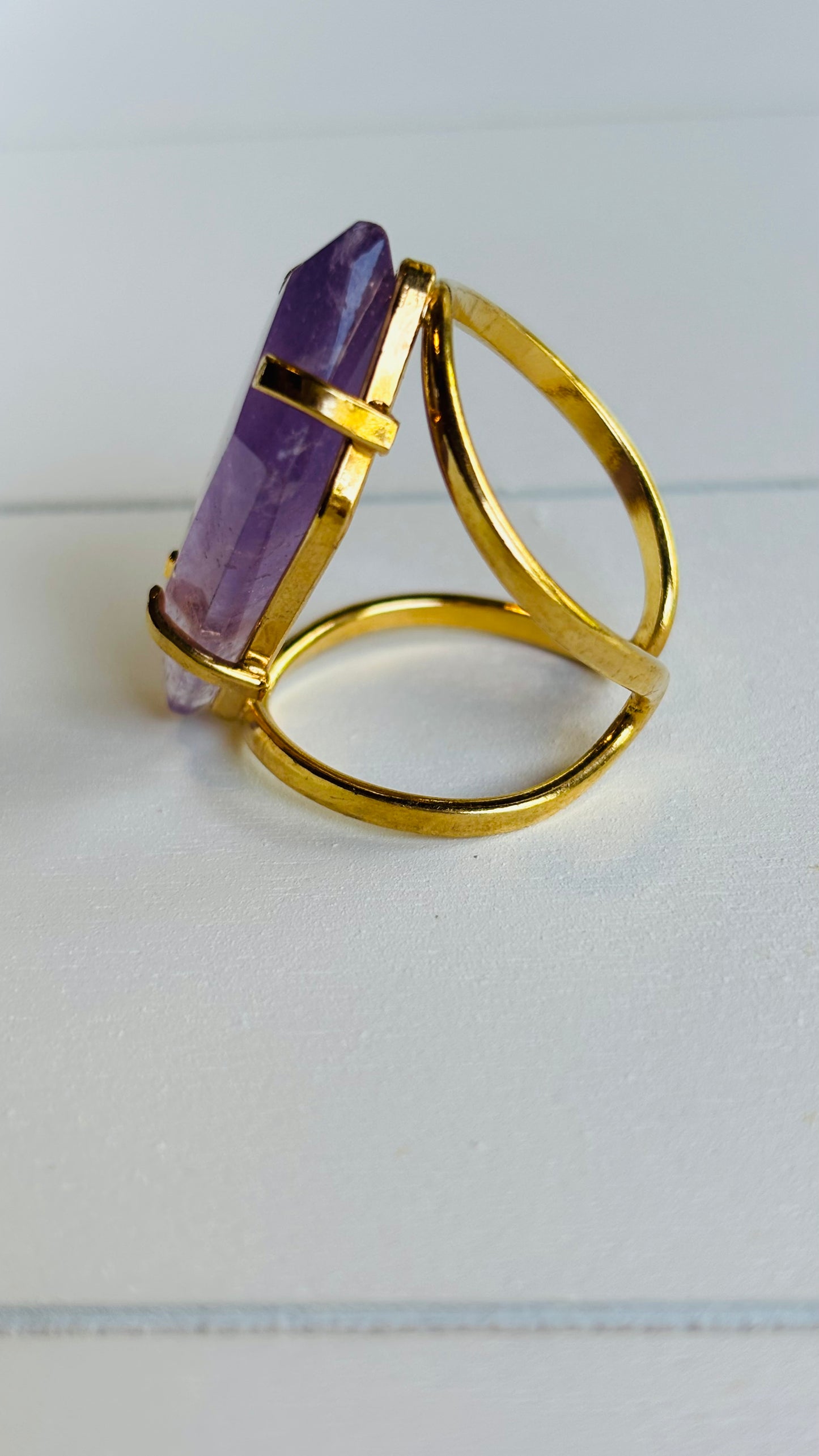 Amethyst Brass Rings