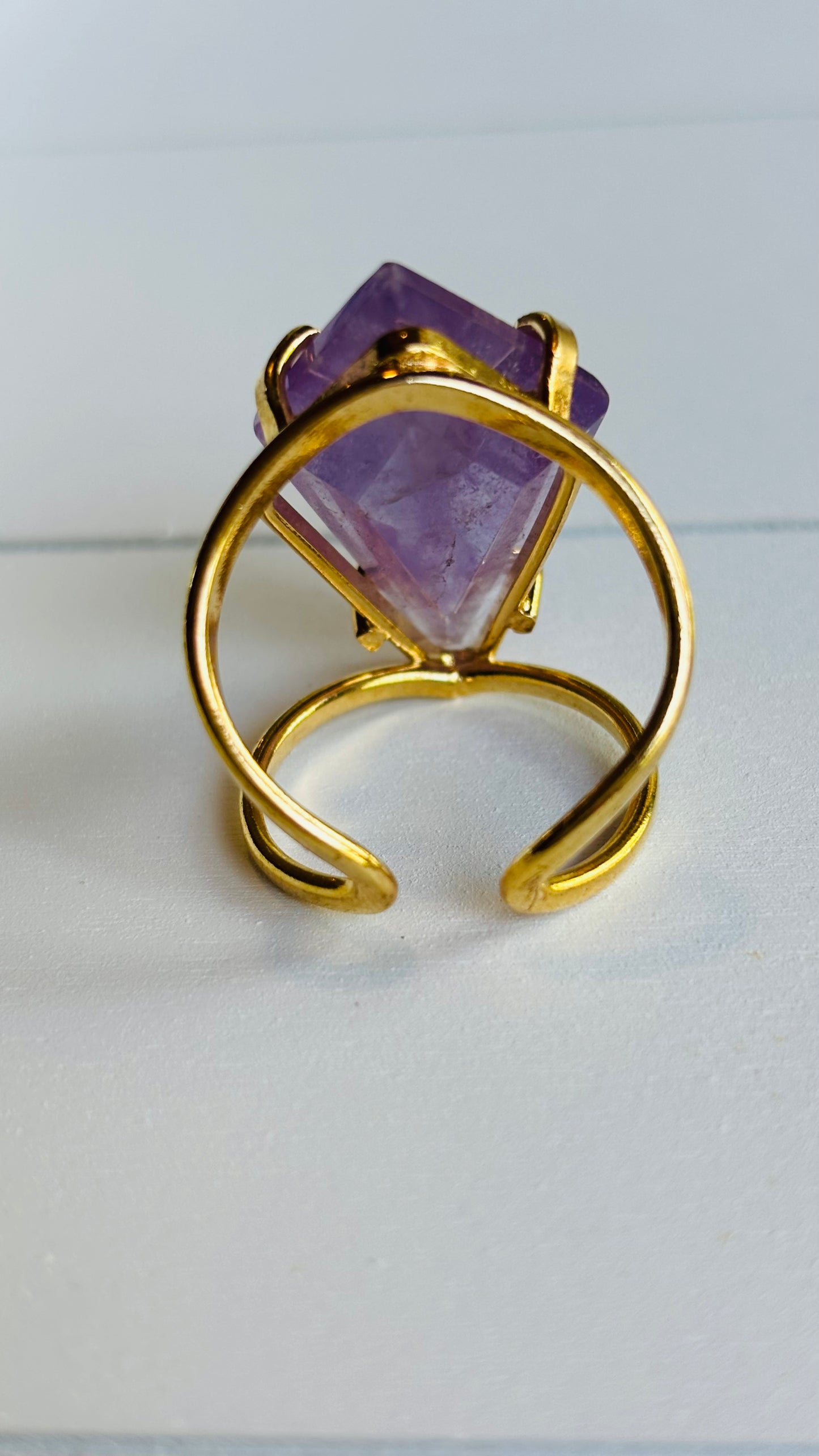 Amethyst Brass Rings