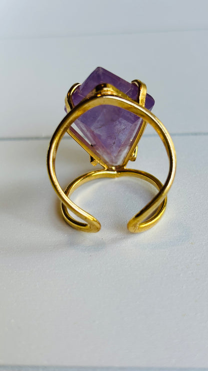 Amethyst Brass Rings