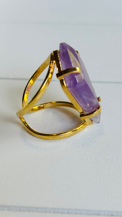 Amethyst Brass Rings